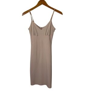 Commando Women Cami Slip Dress M Beige V-Neck Adjustable Strap Minimalist Chic